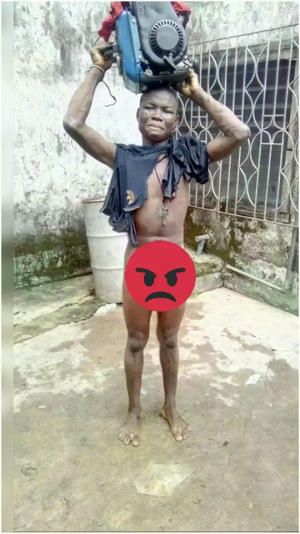 Generator Thief Paraded Unclad In Delta After Being Nabbed By Angry Residents. Photos
